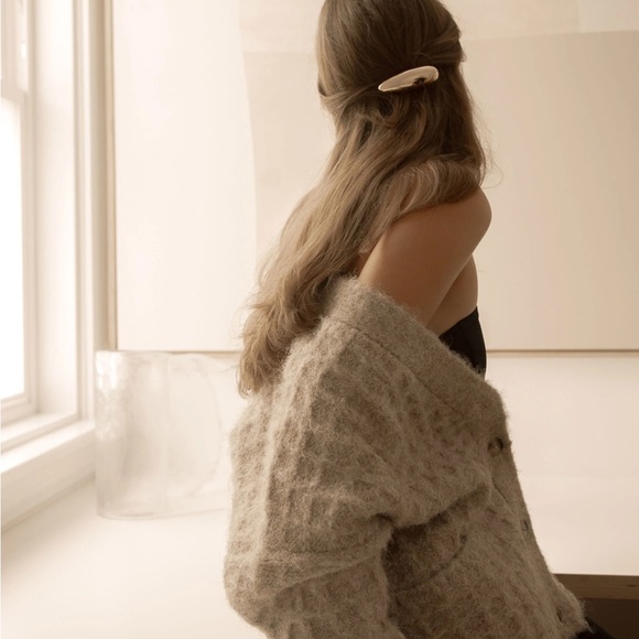 OAK + FORT Oversized Grid Textured Cardigan - Picture 2 of 2